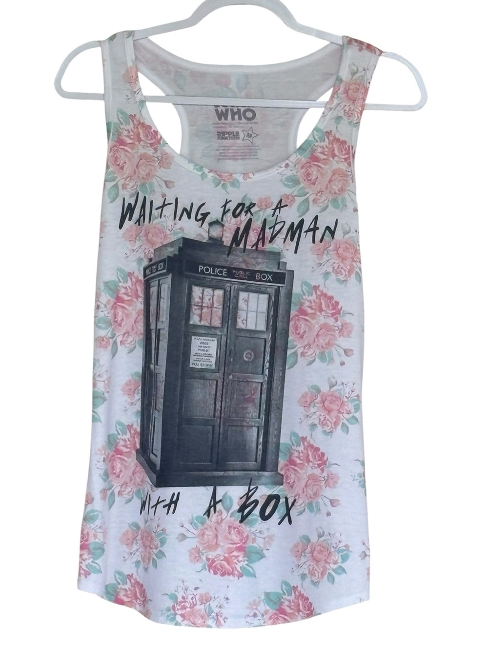 Ripple Junction Doctor Who Waiting for a Madman TARDIS Shirt Size M